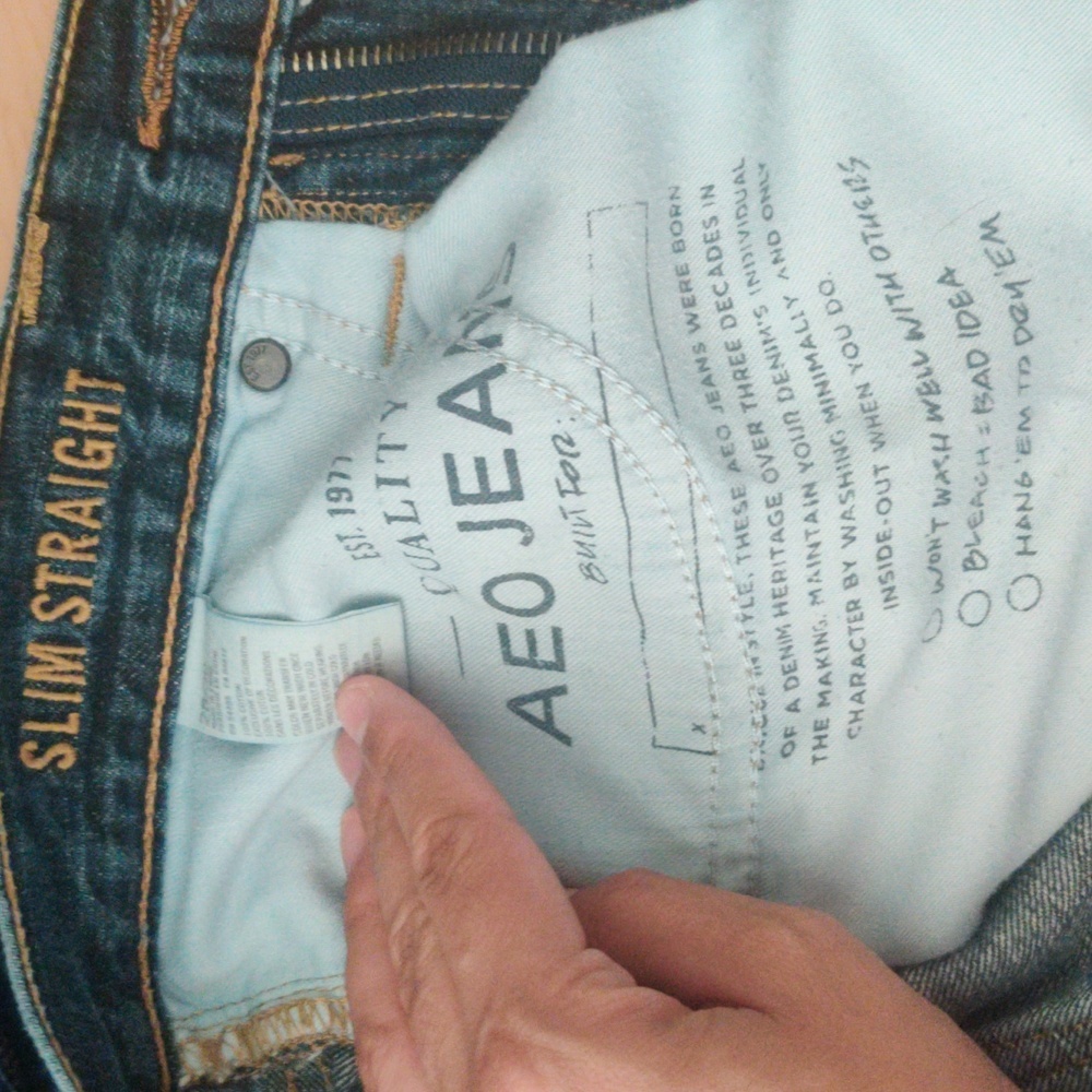 American Eagle Men's Slim Straight 100% cotton dark wash Jeans (28/30) - Picture 5 of 8
